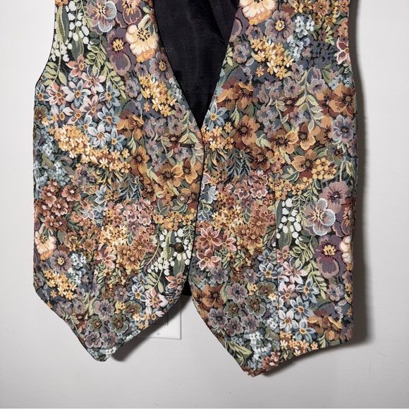 Vintage Cotton Ginny Tapestry Floral Vest Size Small - Picture 3 of 9